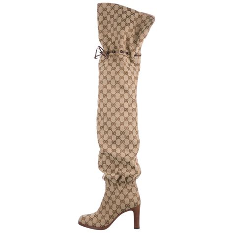 used gucci womens boots|Gucci monogram thigh high boots.